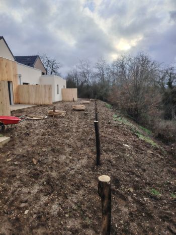 Mise en place de panneaux bois et d'une clôture en ganivelles - Paysages & Environnement
